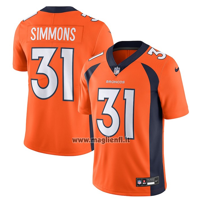 Maglia NFL Limited Denver Broncos Justin Simmons Vapor Untouchable Arancione